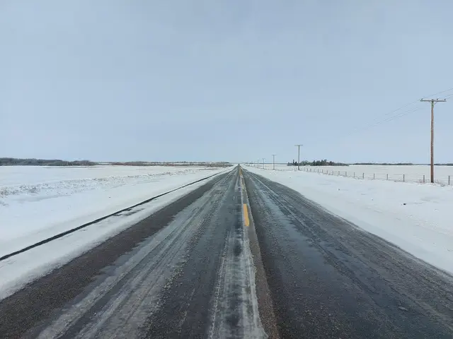 Highway 48 after an April snowstorm