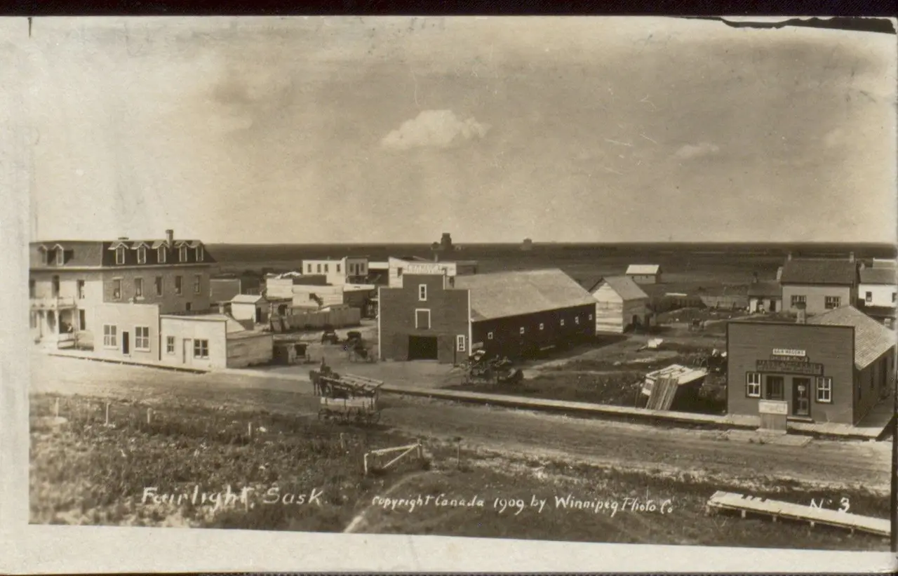Fairlight town view from the hill, 1909